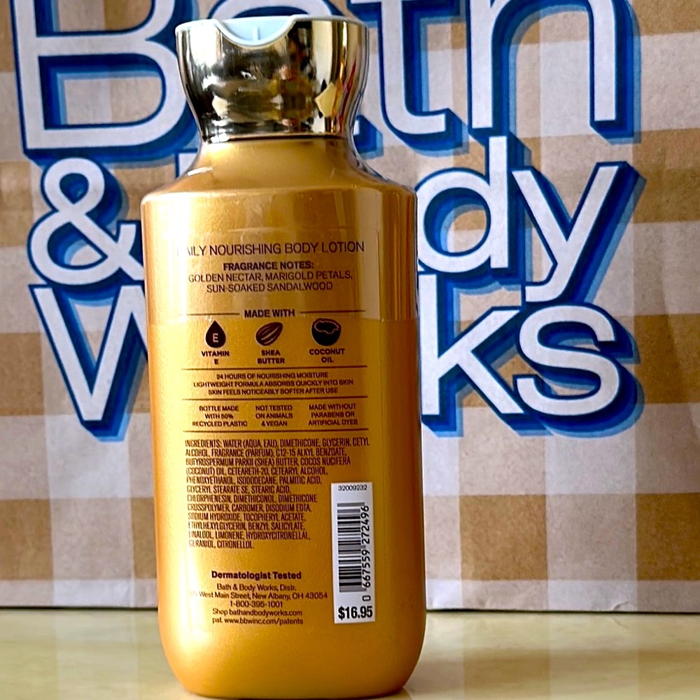 NIB Bath & Body Works Gingham Glow Body Lotion - Gold - Picture 2 of 3